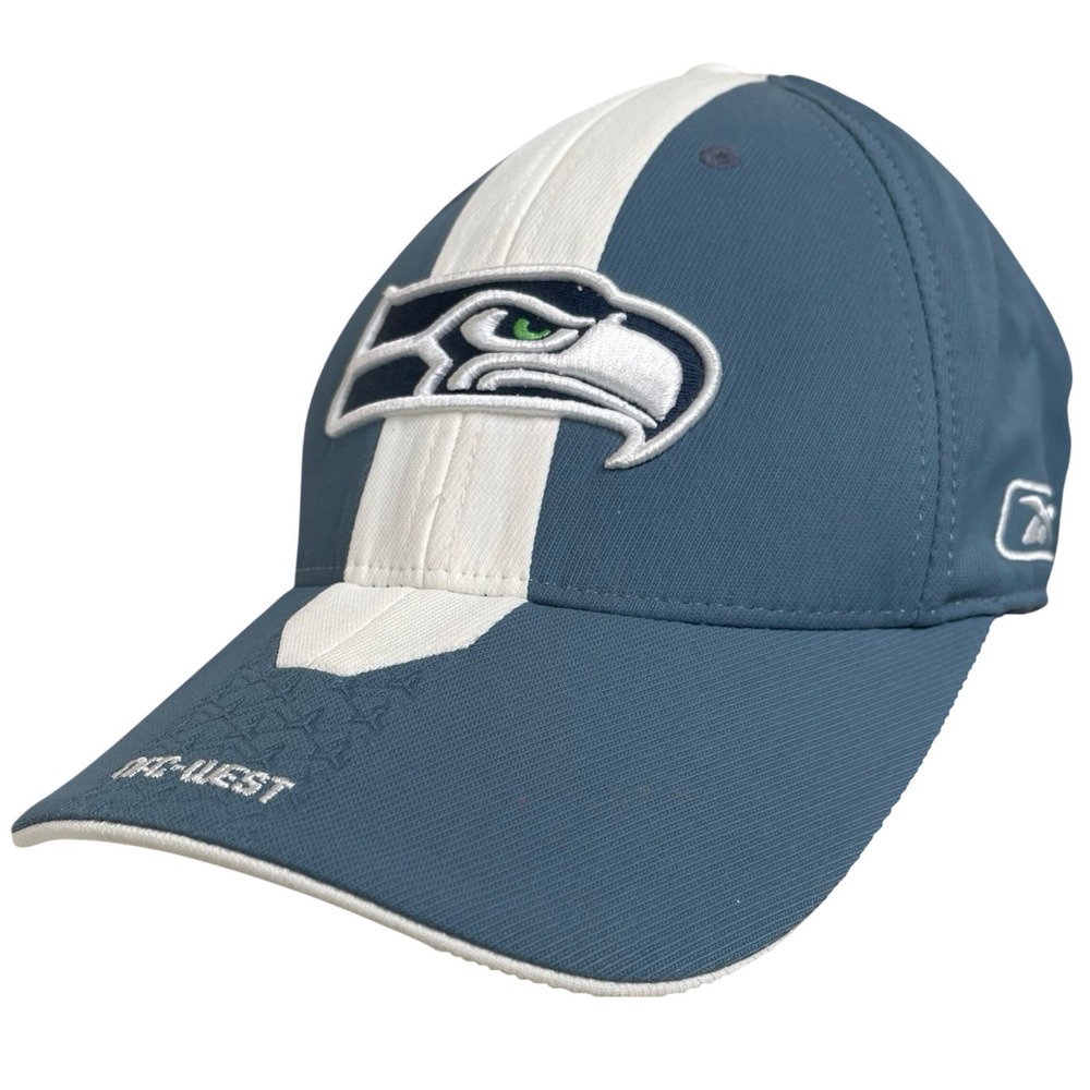 Seattle‎ Seahawks Authentic Sideline Flex Fit Hat Reebok NFL NFC West Gray Blue